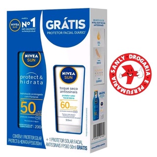 Kit Nivea Sun Protetor Solar FPS 50 200ml + Protetor Solar Facial FPS 60 50ml