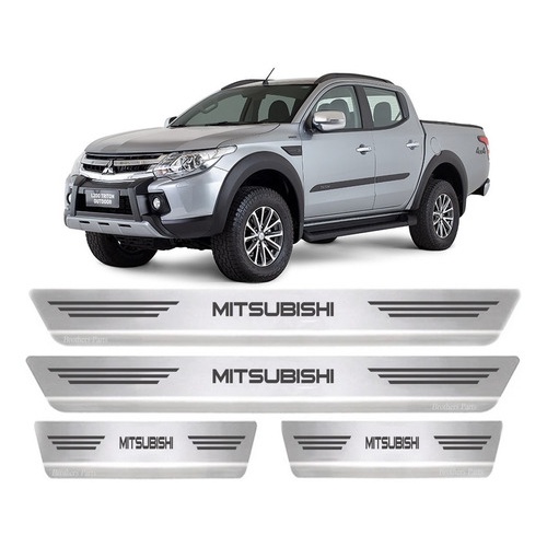 Kit 4 Soleira Protetor De Porta Aço Inox L200 Triton Outdoor