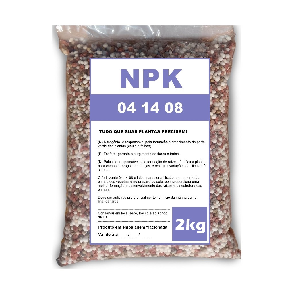 2kg Fertilizante Npk 041408 - Adubo para cobertura floração e frutíferas