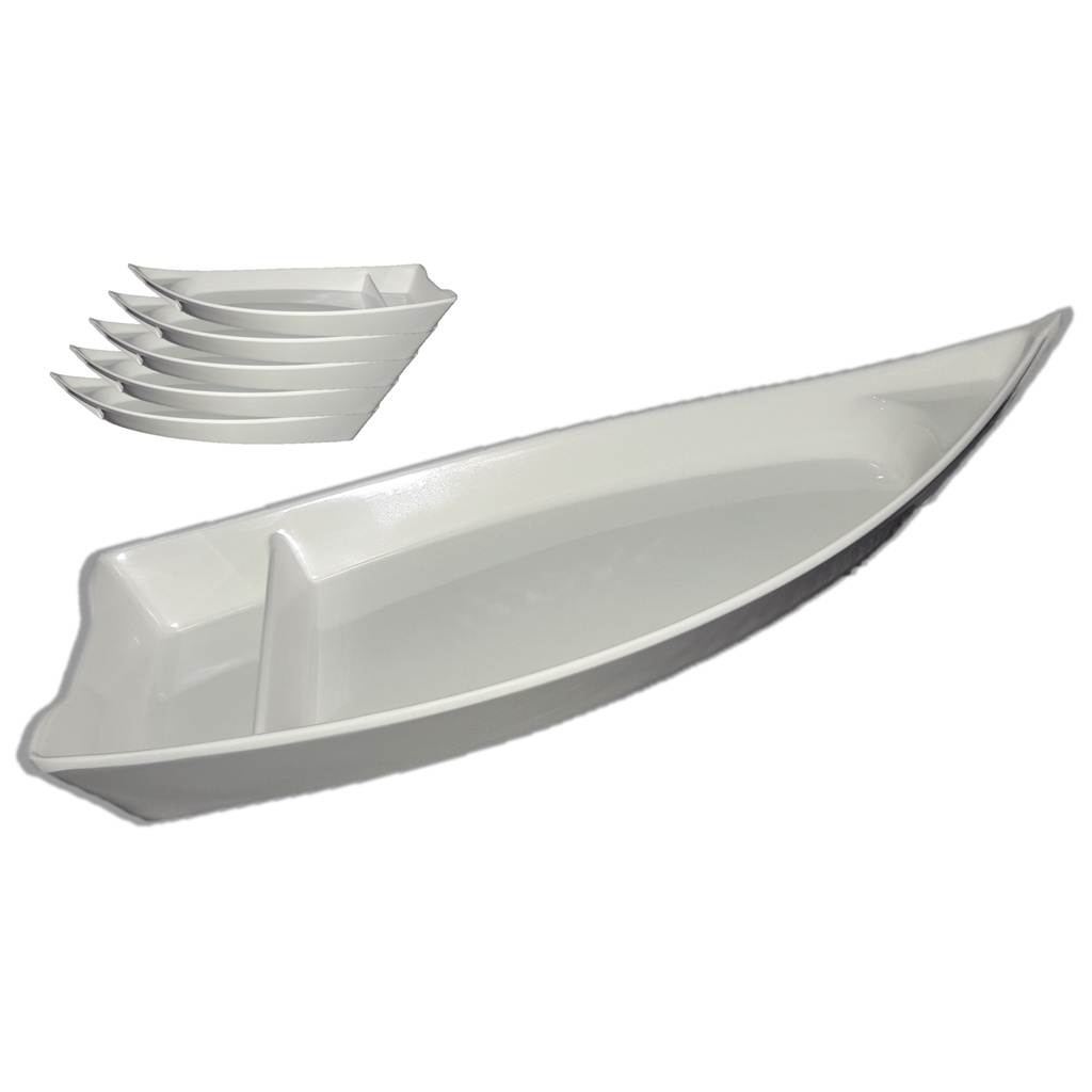 Kit 10 Barcas Barco Melamina Japonesa Sashimi Açaí 26 cm Servir Restaurante Oriental Japonês Coreano
