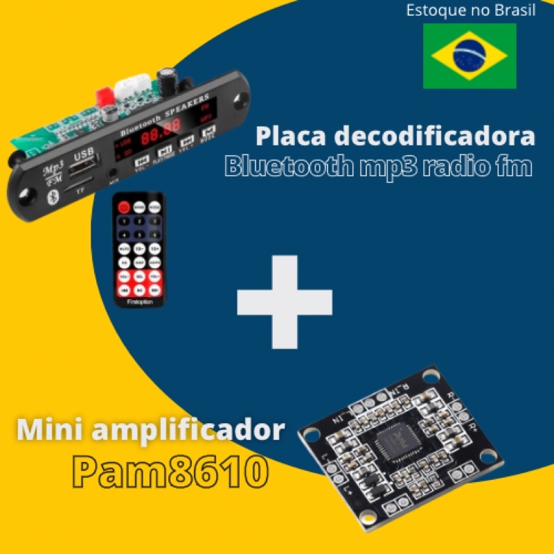 MODULO BLUETOOTH + AMPLIFICADOR PAM8610 