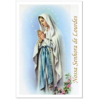 Santinho Nossa Senhora de Lourdes Oração Promessa em Oferta na Shopee