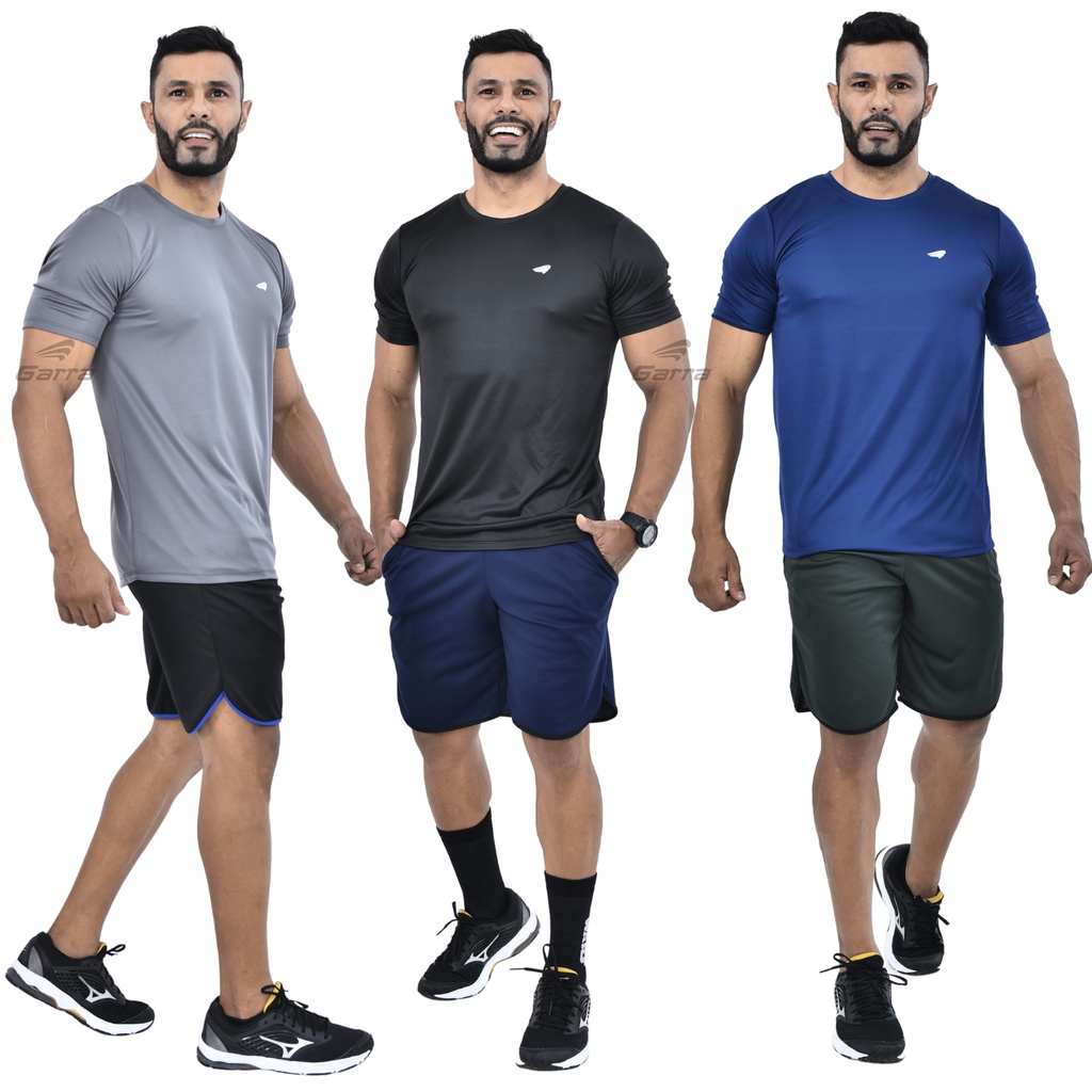 Kit 2 Camisetas Dri Fit Masculina Manga Curta Fitness Para Treino Academia e Corrida