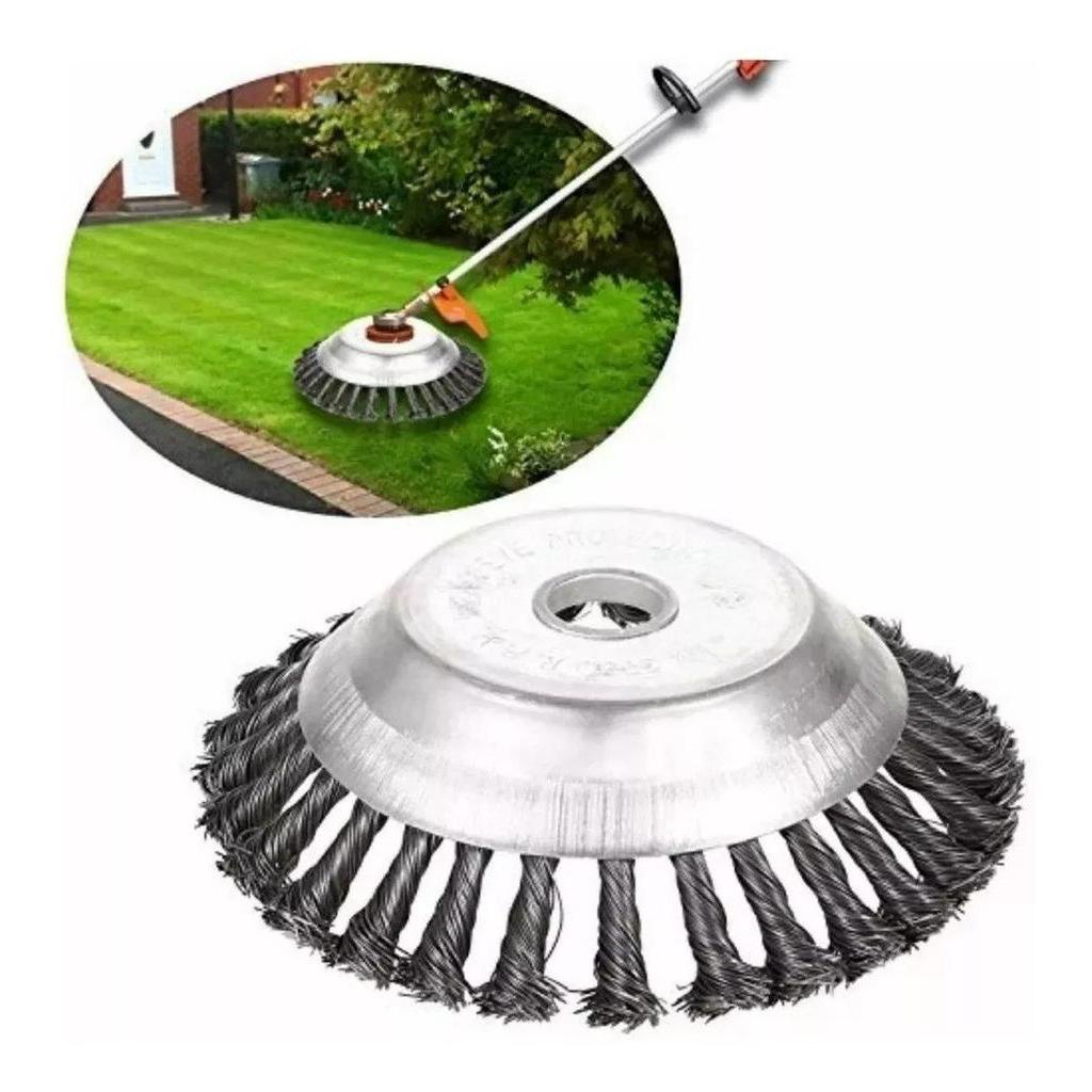 Escova Rotativa de Aco para Rocadeira Profissional Stihl Disco Universal Eletrica Produ