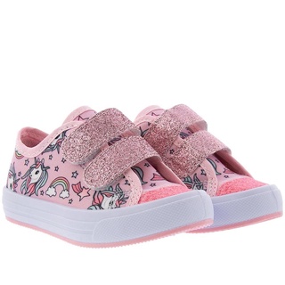 Tênis Gabrielinha Casual Unicórnio Glitter Tecido Rosa
