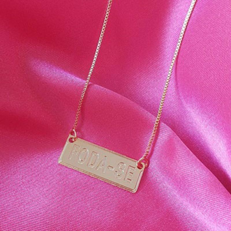 Colar Fodase prata e  dourado