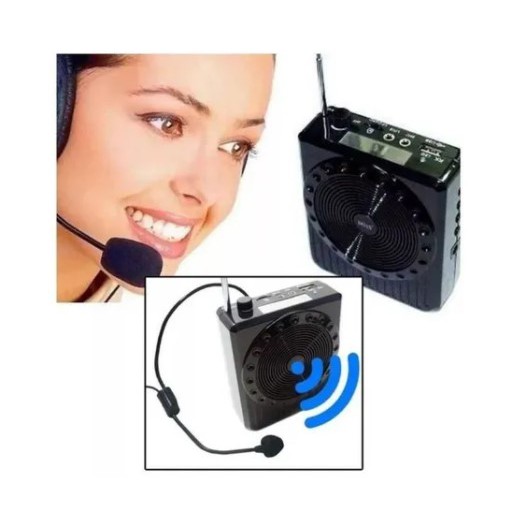 Rádio Megafone Amplificador Voz Multifunções Usb Fm Caixinha Cintura Usb Microfone Professores Palestrantes em Oferta na Shopee