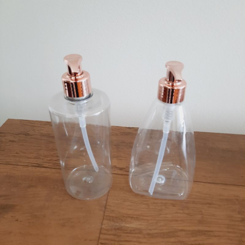 2 Frascos pet triângulo ou cilindro R28 500ml com válvula saboneteira ou spray rosé