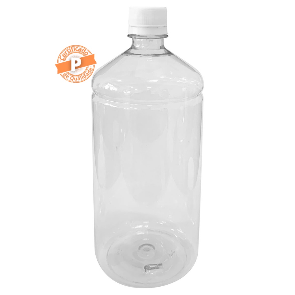 Frasco Pet 1000ml C/ Tampa Lacre (5 Unidades)