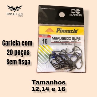 Anzol Pinnacle Maruseigo Sure Sem Fisga 12/14/16 c/20 Peças Para Pesca Maruri