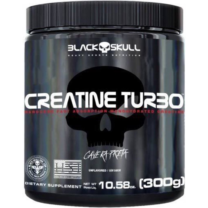 Kit 10x Creatina Monohidratada Turbo 300g (cada) Creatine Turbo BlackSkull