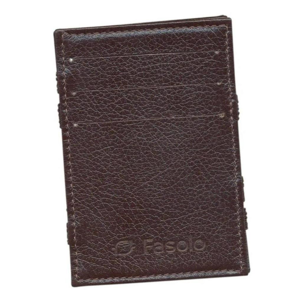 CARTEIRA MÁGICA PORTA CARTÃO COURO FASOLO U021 MARROM
