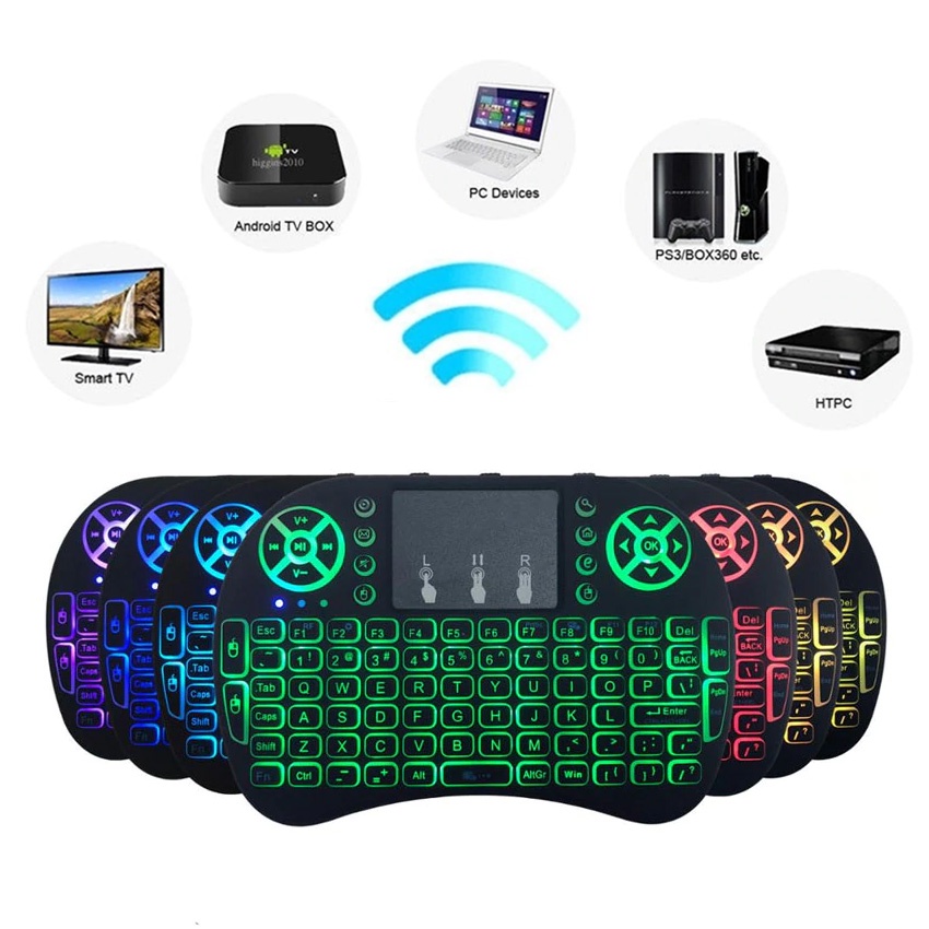 Mini Teclado Controle Sem Fio Wireless Iluminado Com Touchpad