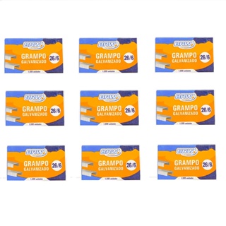 Kit 10 Caixas Grampo 26/6 Galvanizado para Grampeador 1000 por Caixa Papelaria Escritório em Oferta na Shopee