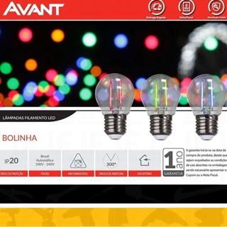 Lâmpada Led Bolinha 2w Bivolt E27 Colorida Cores Avant em Oferta na Shopee