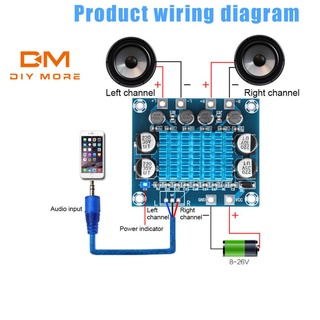 Diymore Tpa3110 Xh-A232 Dc8-26V 2x30w 2 Canais Placa De Amplificador De Potência De Áudio Digital Módulo C6-001