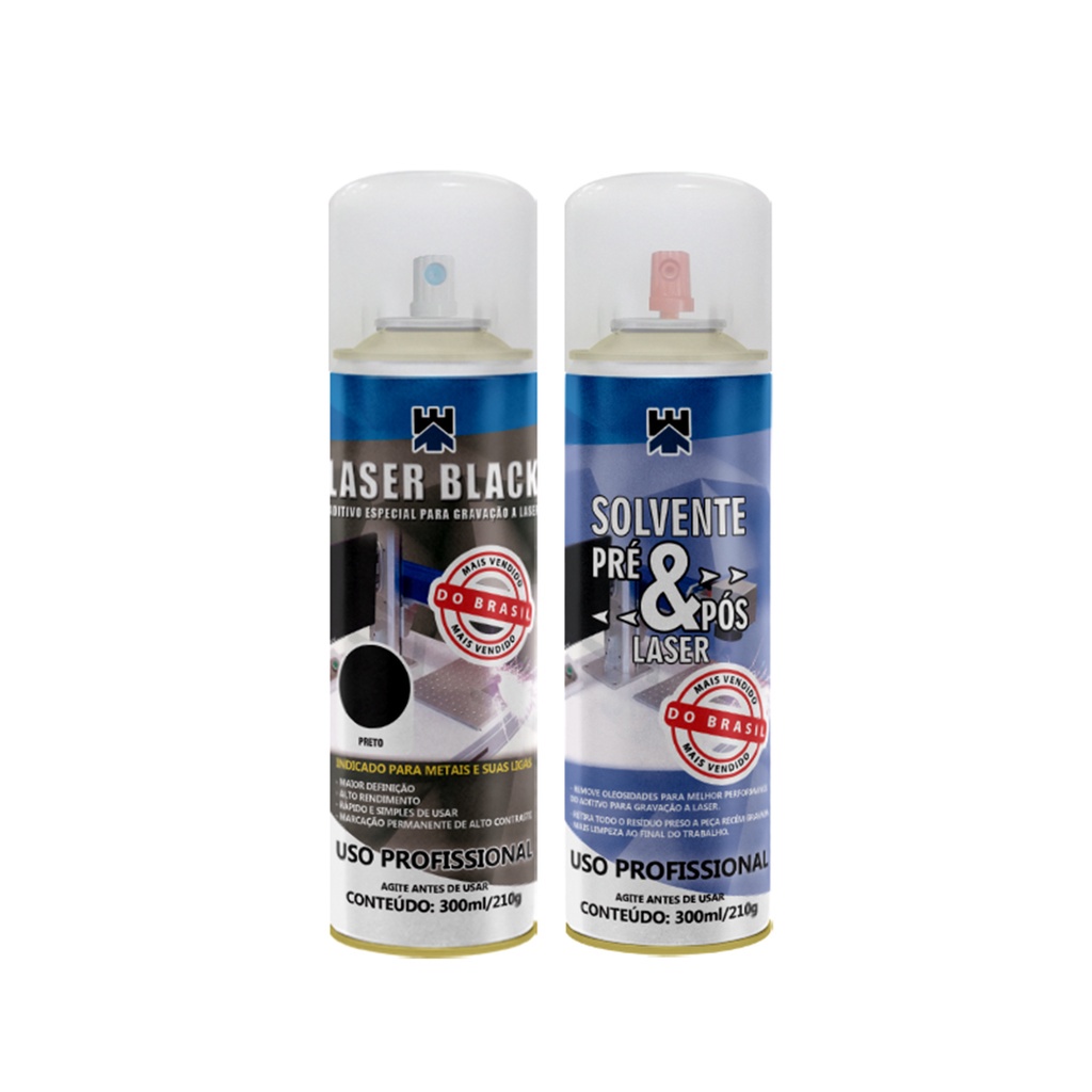 Kit 1 Aditivo para Gravação a Laser 300ml e 1 Pré e Pós 300ml