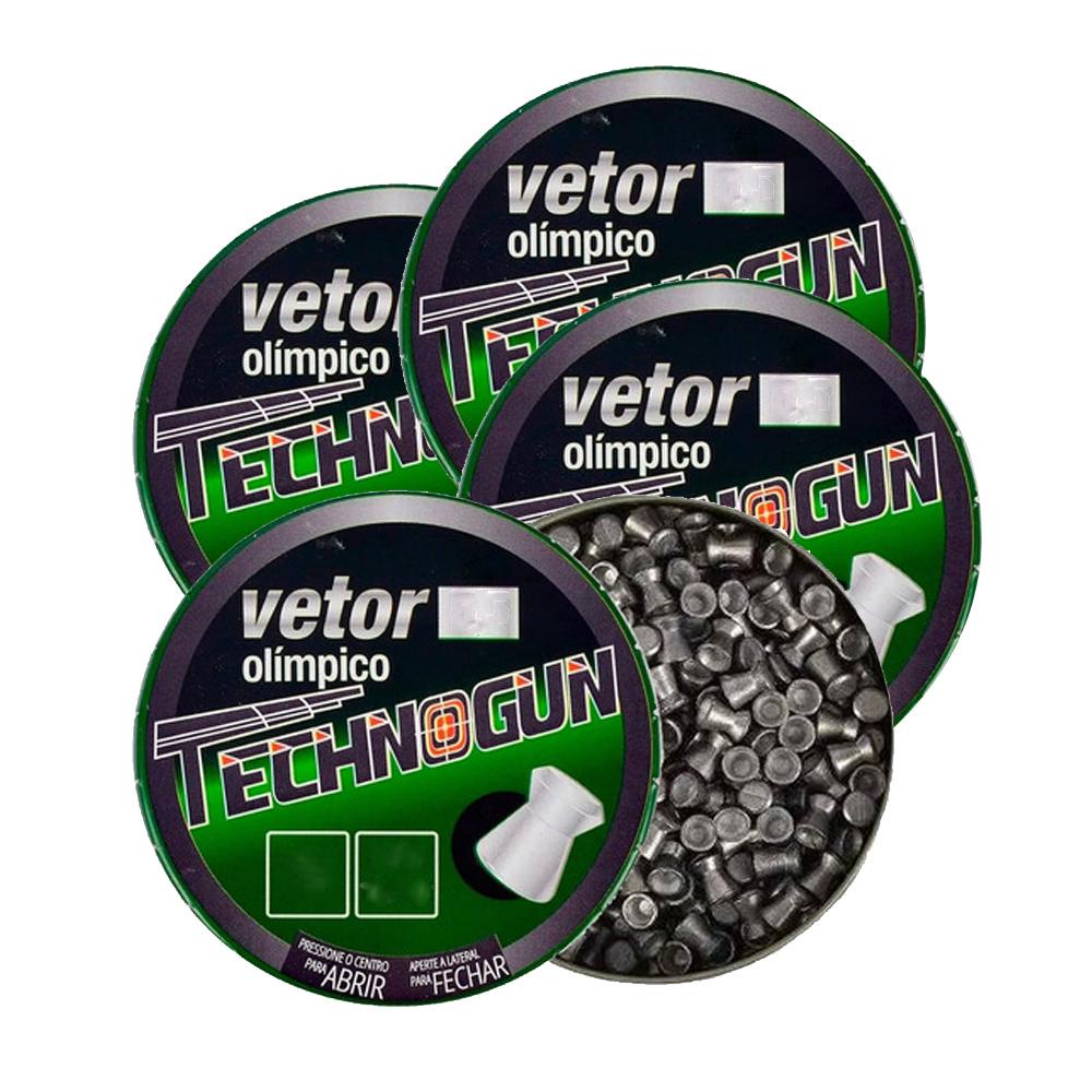 4 Latas de Chumbinho Vetor 5.5mm 500 Unidades – Technogun - Sports & Outdoors
