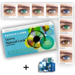 Lente De Contato Colorida Natural Look SEM GRAU - USO ANUAL + RENU FRESH 475ML