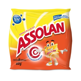 Esponja de lã de aço - pacote com 8 unidades