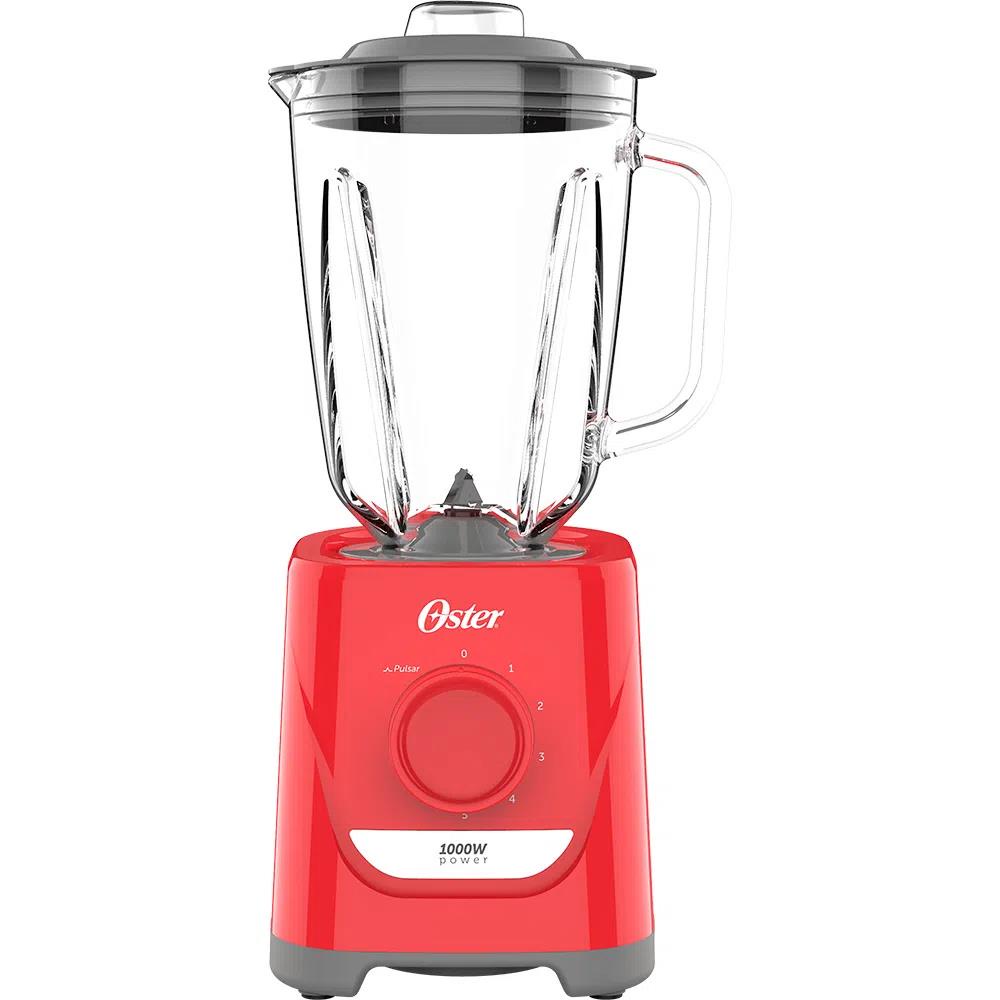 Liquidificador Com Jarra de Vidro Power Oster Vermelho 1,7L | Shopee Brasil