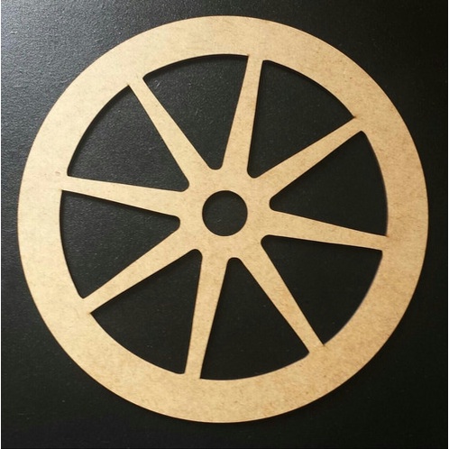 Roda De Carroça Mdf Cru Decoração Aplique 50Cm