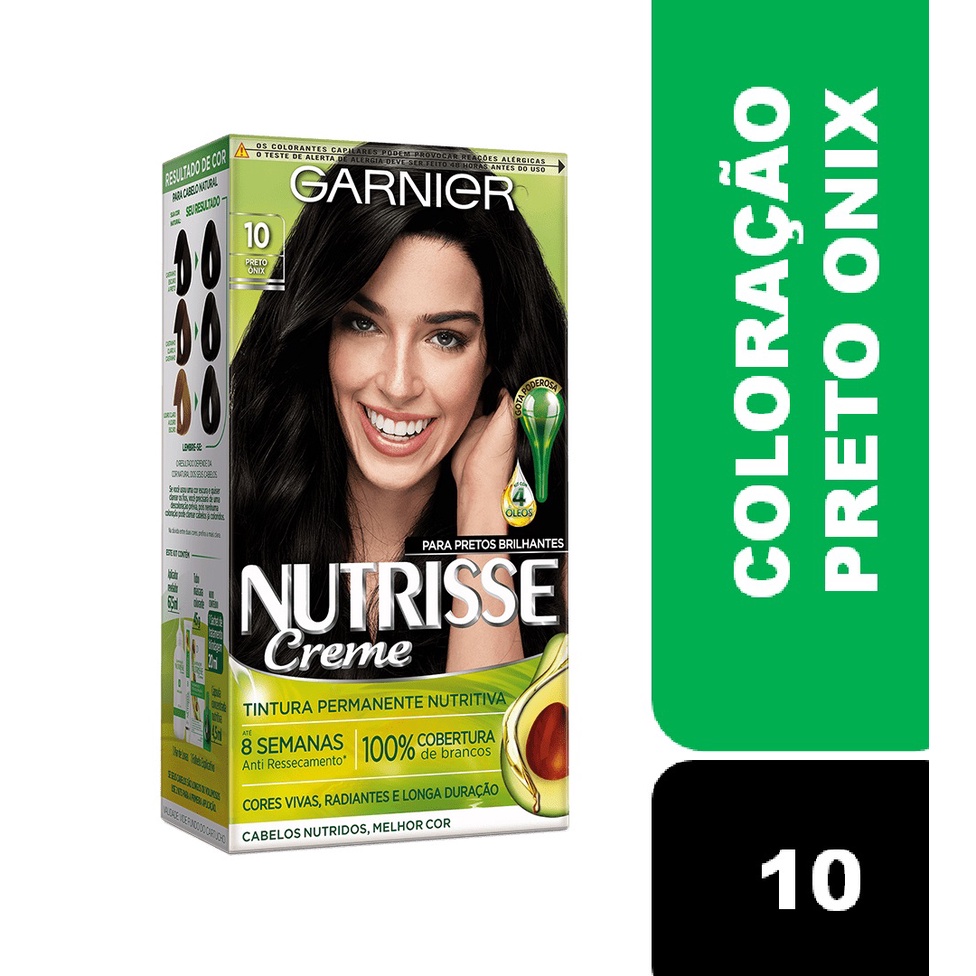 Coloração Nutrisse Garnier 10 Preto Onix