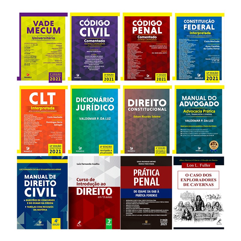 Kit Coleção 12 Livros de Direito atualizada 2021!! Shopee Brasil