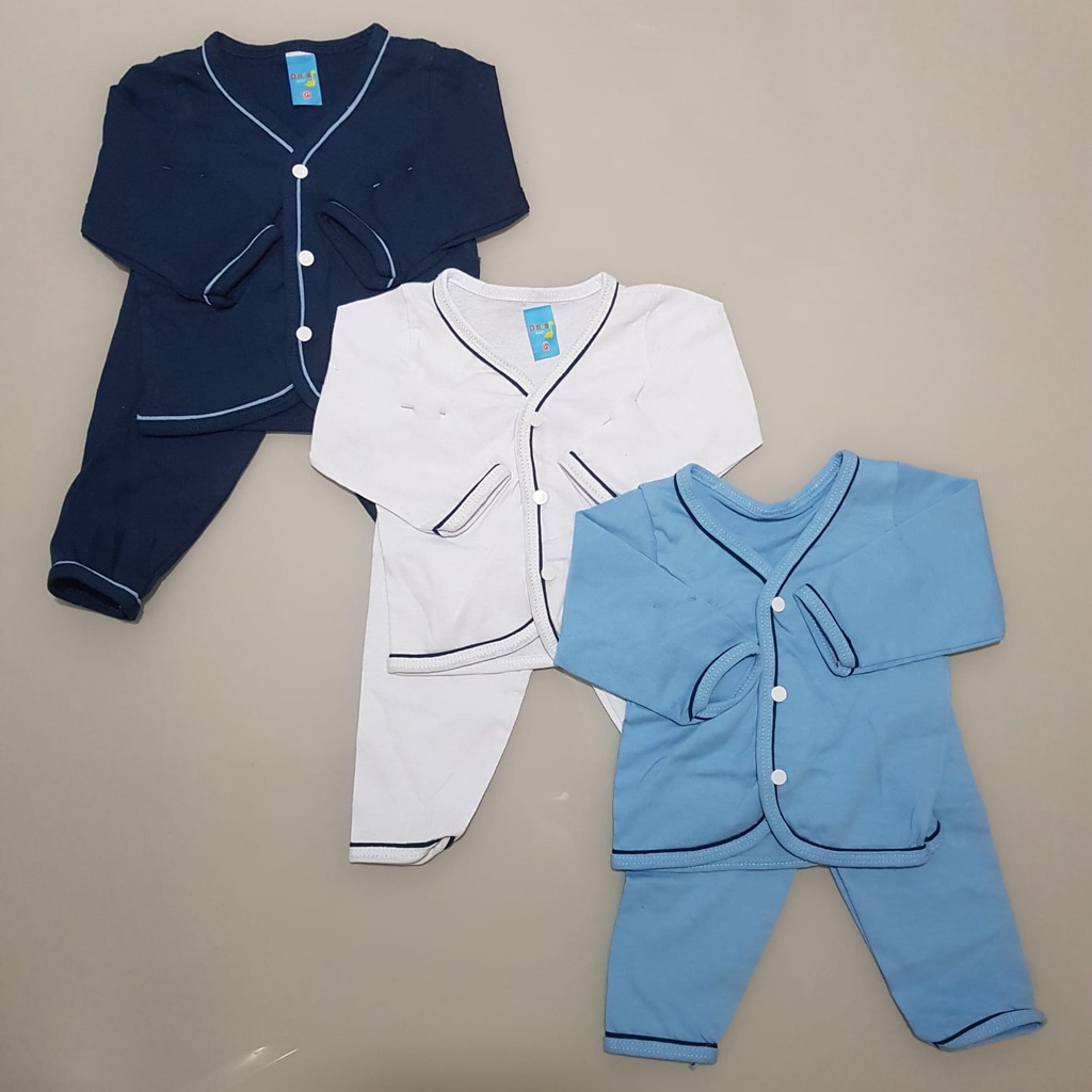 Conjunto bebê pijama de botão menino liso baby Pijama de bebê Americano Confortável Algodão
