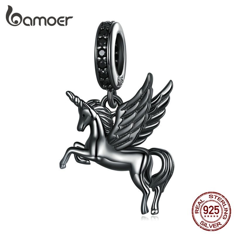 Bamoer 925 Pingente De Prata Cavalo Voador Retro Bijuteria Acessórios Para Pulseira E Colar