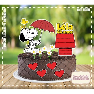Topo de Bolo Topper de Bolo Personalizado Snoopy em Oferta na Shopee