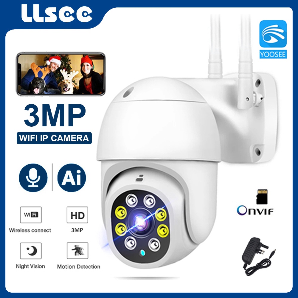 LLSEE Yoosee Wifi HD 3MP cctv Câmera IP Ao Ar Livre Mini ptz De