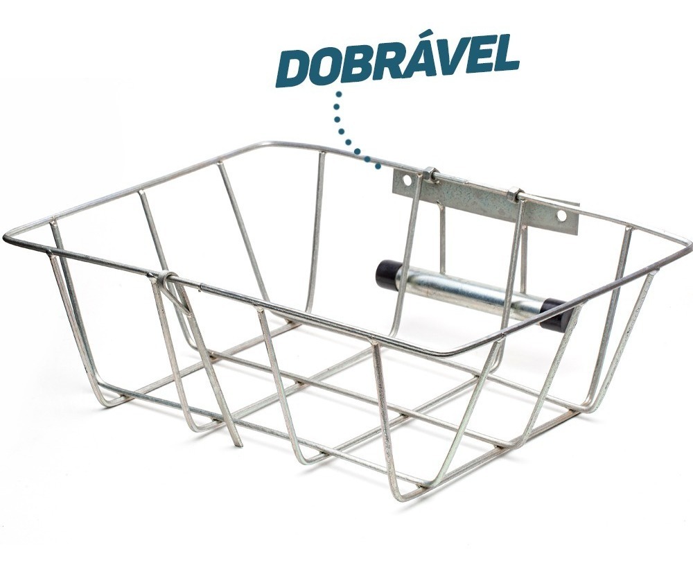 Lixeira De Rua Grade Portao Muro Dobravel P/ Lixo - 48cm - calcada