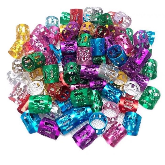 kit 500 Anel Para Trança Regulável Box Braids E Dreads Coroa tubo cano cabelo Dourado/Prata/Colorido em Oferta na Shopee