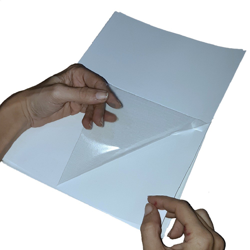 100 Adesivo Vinil Transparente para Impressora Jato de Tinta - Inkjet - Tanque de Tinta A4