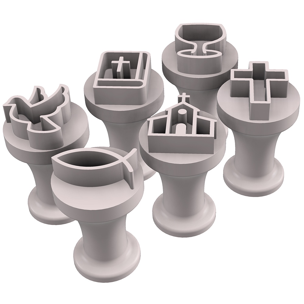 Kit Carimbos Brigadeiros Docinhos Molde Festa Confeitaria - BATIZADO - IGREJA - BÍBLIA - CRUZ - 6pçs em Oferta na Shopee