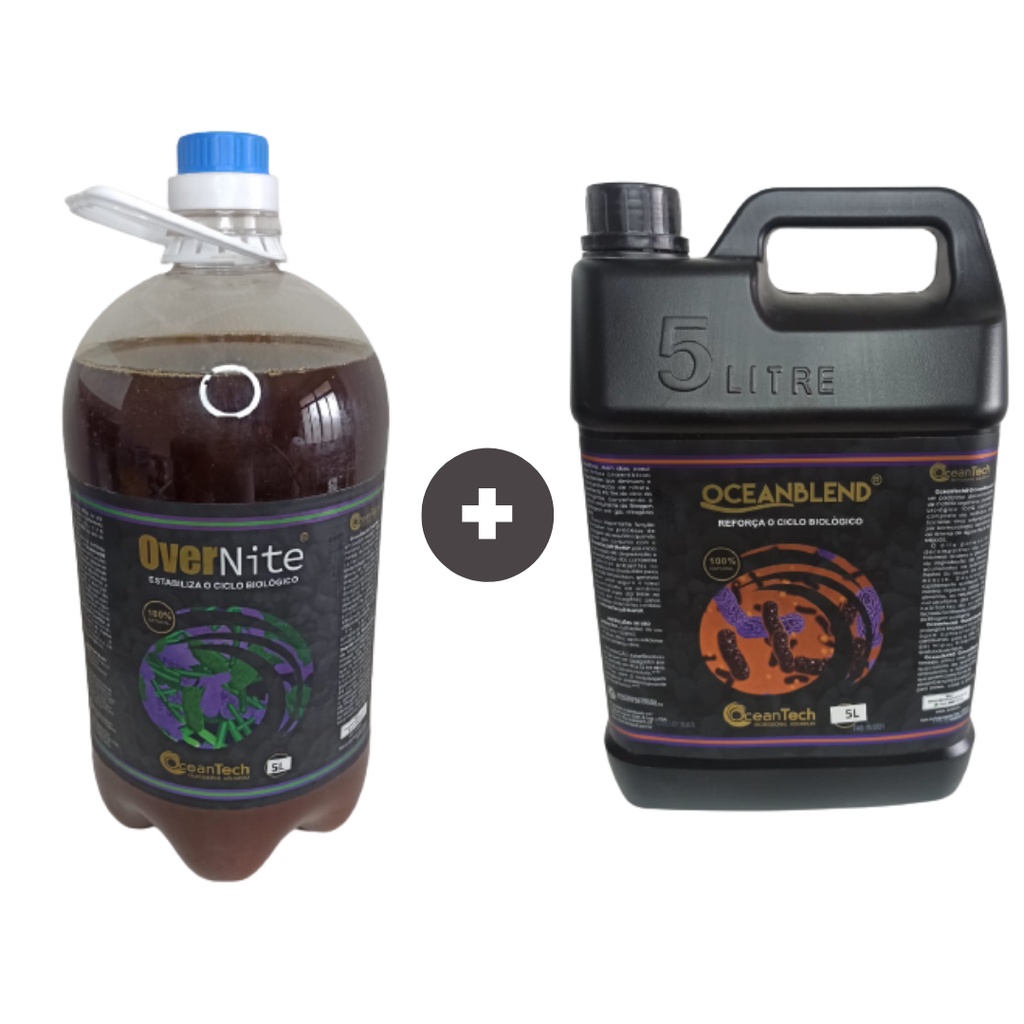 Kit Over Nite 5 L + Ocean Blend 5 L Agua Doce E Marinho - Ocean Tech
