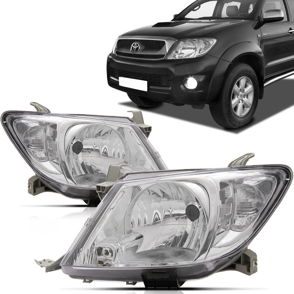 Par Farol Hilux Srv 2009 2010 2011 Cromado em Oferta na Shopee
