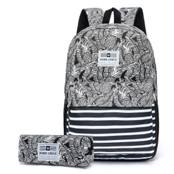 Kit Mochila Estojo Hang Loose Original Branco e Preto Importado Produto Exclusivo