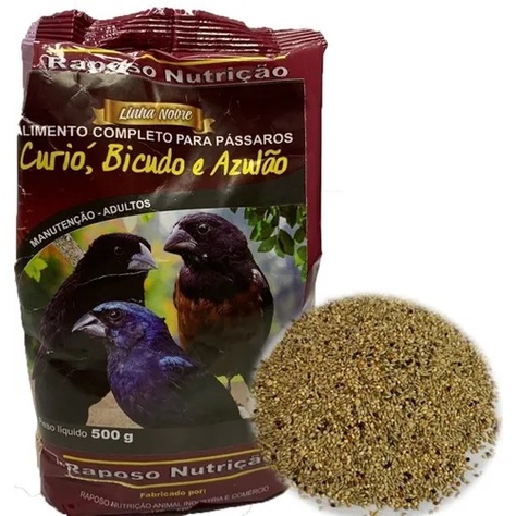 Ração Curió, Bicudo Azulão 500g Raposo Nutrição