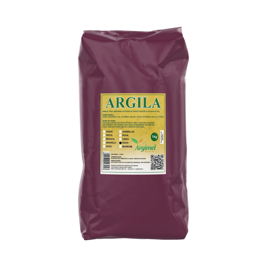 Argila Roxa 1Kg - rica em magnésio, mineral que atua diretamente na produção de colágeno - Skin Care, Máscara facial
