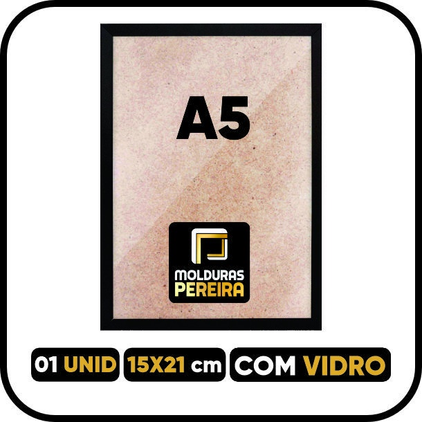 Porta Retrato 15x21 cm A5 COM VIDRO - Quadro Moldura 21x15 cm Premium em Oferta na Shopee