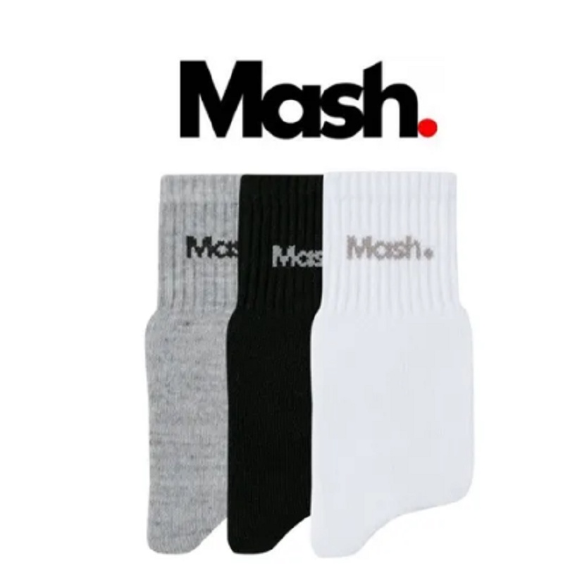 Kit 6 Pares Meias Mash Masculina 20205 Cano Medio Algodao Esporte Original