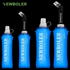 NEWBOLER 250ml 500ml Garrafa De Água Dobrável De Silicone Macio Ao Ar Livre Esporte Viajar Correndo Chaleira Hidratação