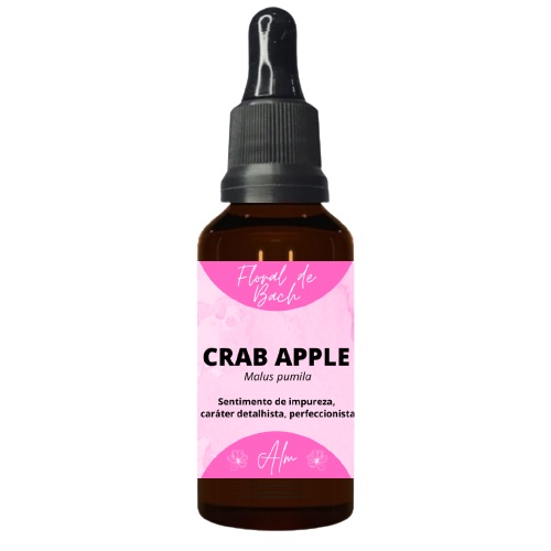 Floral de Bach - Crab Apple 30ml - O seu Floral de verdade! Preparado diretamente no frasco, sem conservante sintético - ALM Florais