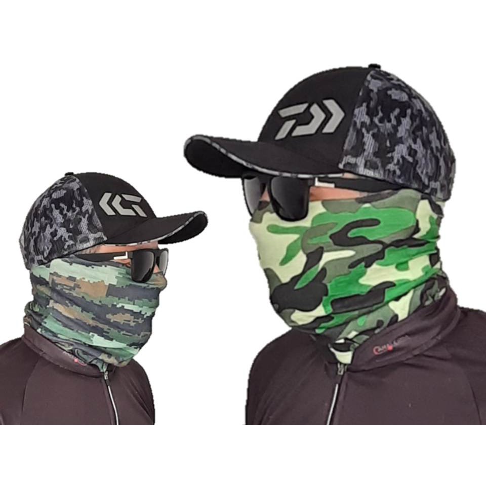 Bandana Tube Neck Tubular Máscara de Proteção Facial Balaclava Top Skin Camuflada Caveira Peixes Oceano - Albatroz Fishing Pesca Caminhada Ciclismo