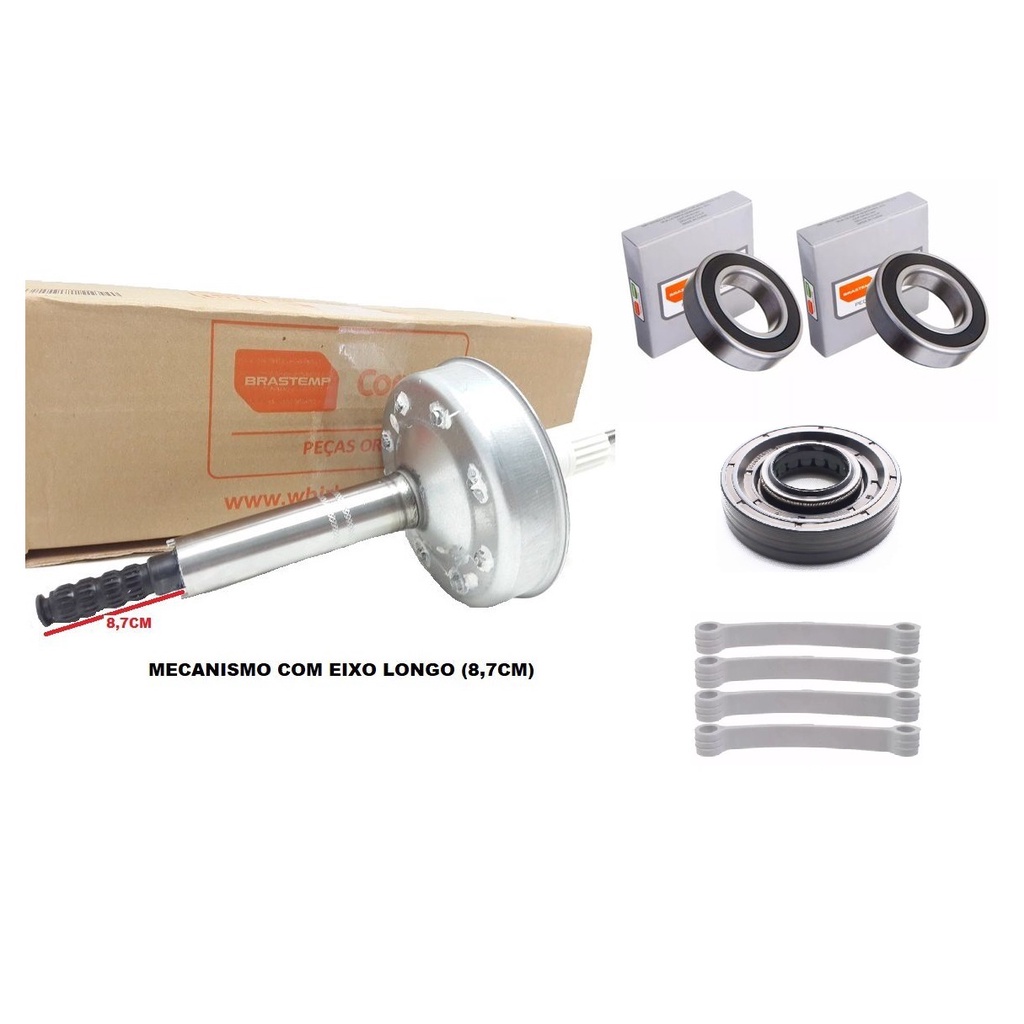 Kit Mecanismo Completo Consul Brastemp eixo longo para máquinas com cesto fundo plástico