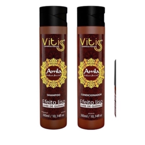 Kit Vitiss Shampoo Efeito Liso Amla 300ml + Condicionador 300