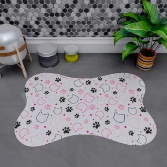 Tapete Pet Patinha Comedouro Osso 46x30
