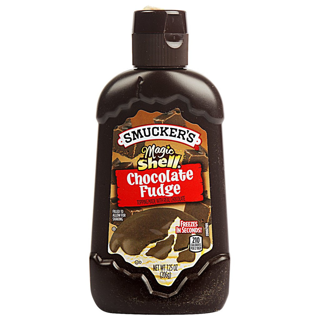 Calda mágica de chocolate para sorvete que vira casquinha Fudge Smucker's 206g